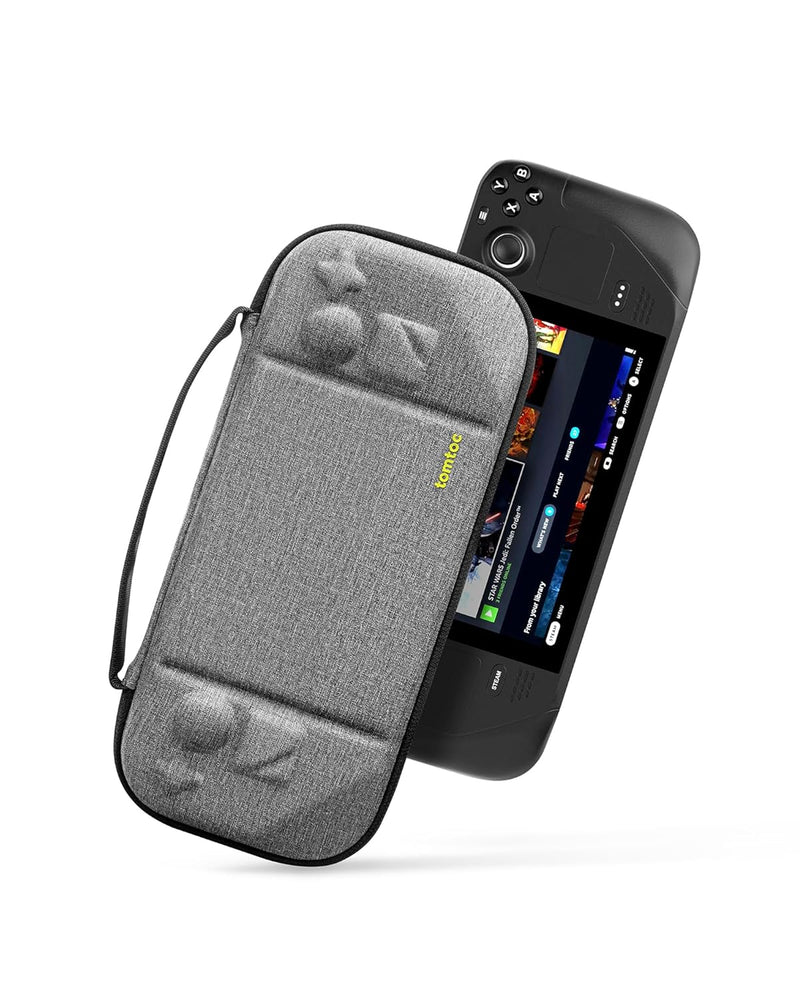 tomtoc Slim Hülle Case für Steam Deck/Steam Deck OLED, Rundumschutz Tasche Reise Tragetasche Hartsch
