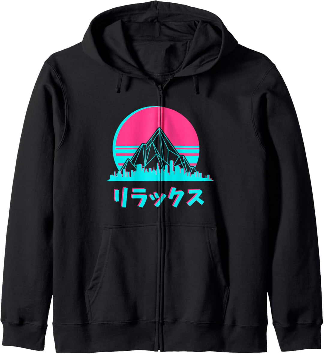Vaporwave Aesthetic Fashion Stadt Skyline Geschenk Kapuzenjacke