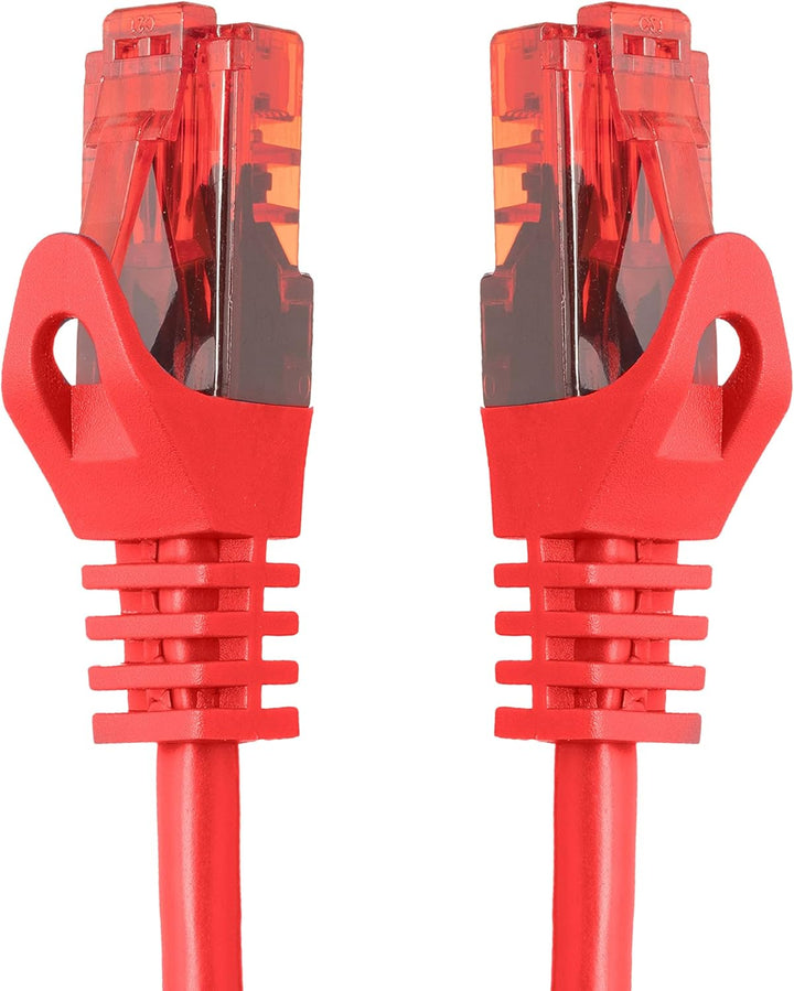 BIGtec - 10 Stück - 15m Gigabit Netzwerkkabel Patchkabel Ethernet LAN DSL Patch Kabel rot (2x RJ-45