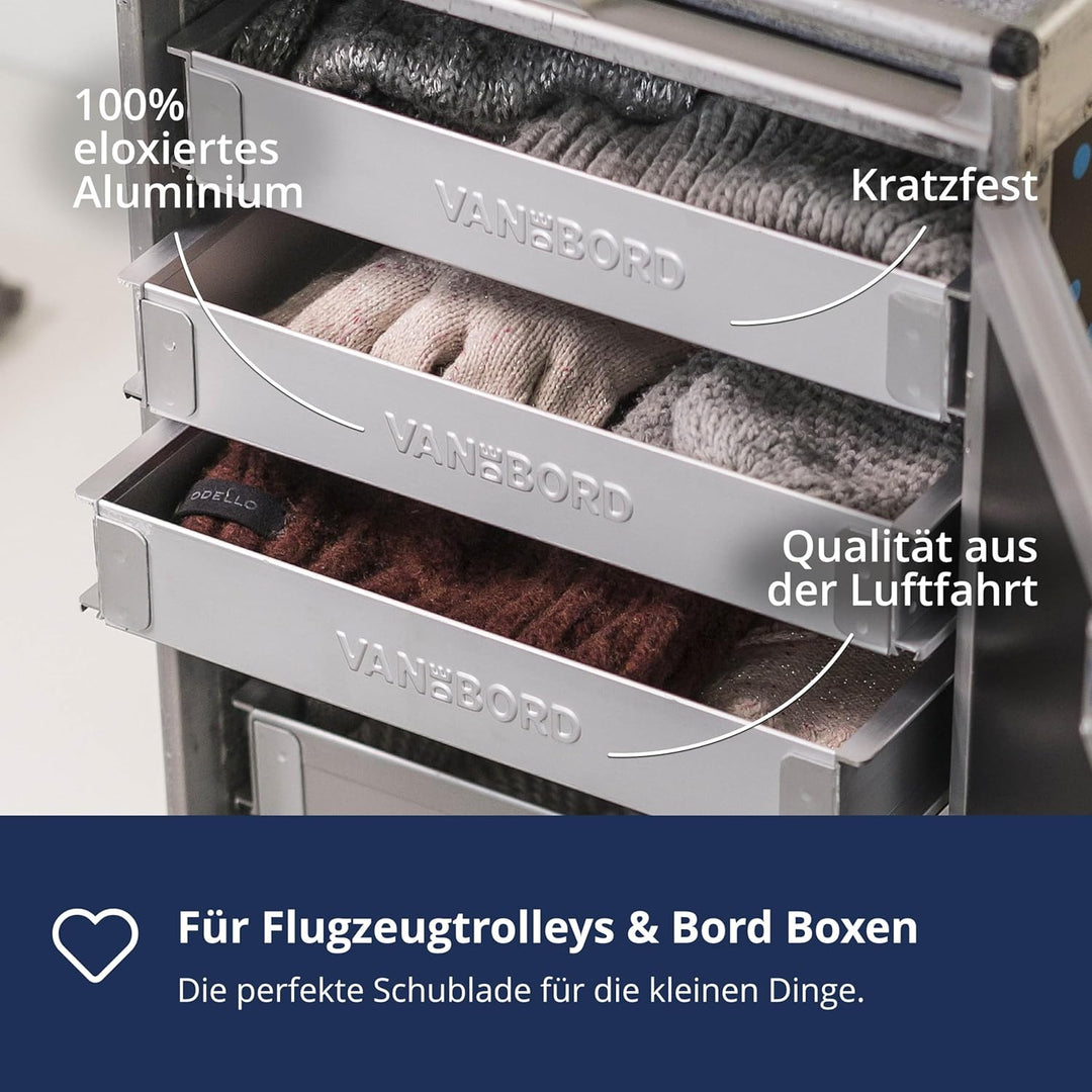 Einschub Aluminium Flach, Schublade, Schubkasten, Drawer, Zubehör für Flugzeugtrolleys, Airline Trol