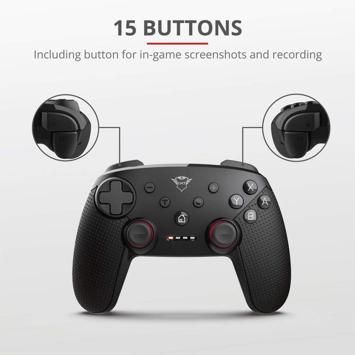 Trust Gaming GXT 1230 Muta PC & Nintendo Switch Controller Kabellos, Aufladbare Batterie, Bluetooth/