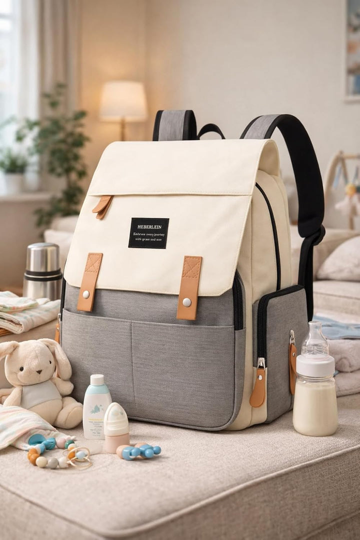 Heberlein Prestige Wickelrucksack, lässige Wickeltasche/Babytasche, praktisch gross, Rucksack für Ma