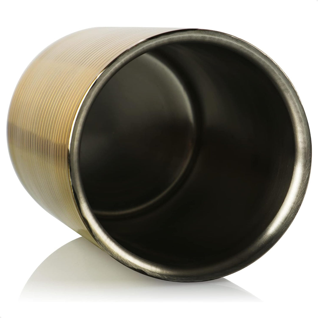 com-four® Flaschenkühler - Sektkühler - Eiswürfelkühler aus Edelstahl, Weinkühler - Eiswürfelkübel d