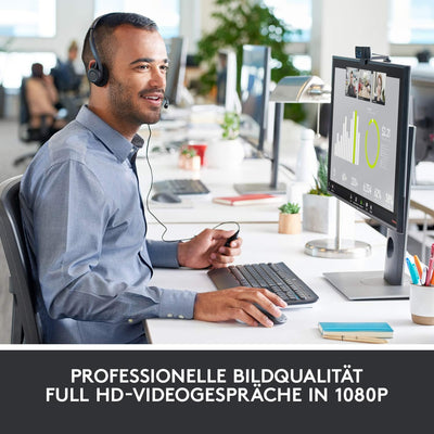 Logitech C920 HD PRO Webcam, Full-HD 1080p, 78° Sichtfeld, Autofokus, Klarer Stereo-Sound, Belichtun