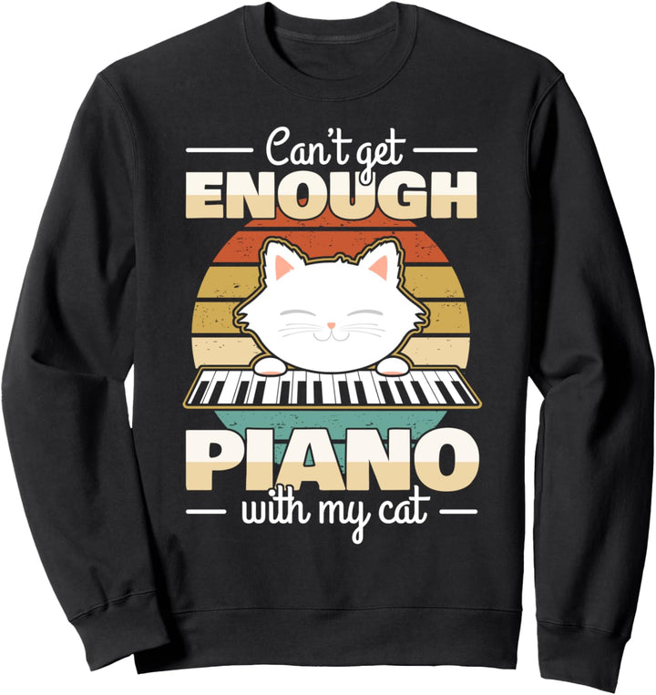Klavier Pianist Katze Klavierspieler Piano Flügel Musiker Sweatshirt