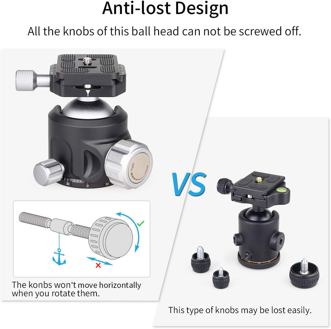 INNOREL N44 Kugelkopf Stativköpfe Tripod Head Niedrige Profile Kugelkopf 360 Grad Drehbarer Durchmes