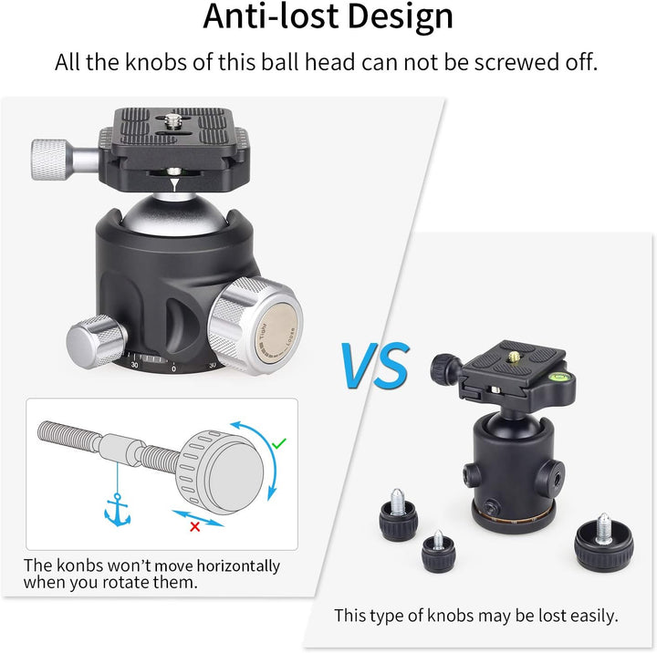 INNOREL N44 Kugelkopf Stativköpfe Tripod Head Niedrige Profile Kugelkopf 360 Grad Drehbarer Durchmes