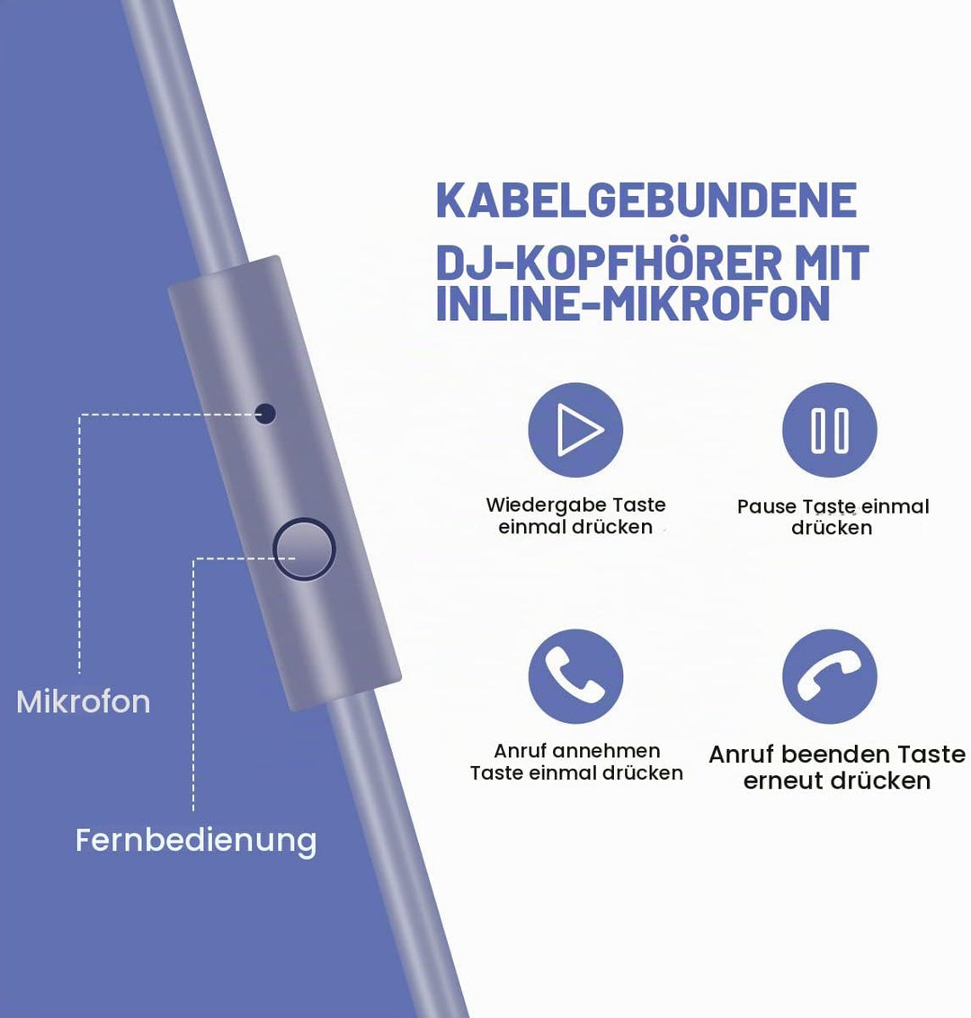OneOdio Over Ear Kopfhörer mit Kabel, 50mm Treiber, Bassklang, 6.35 &amp; 3.5mm Klinke, Share-Port, Gesc