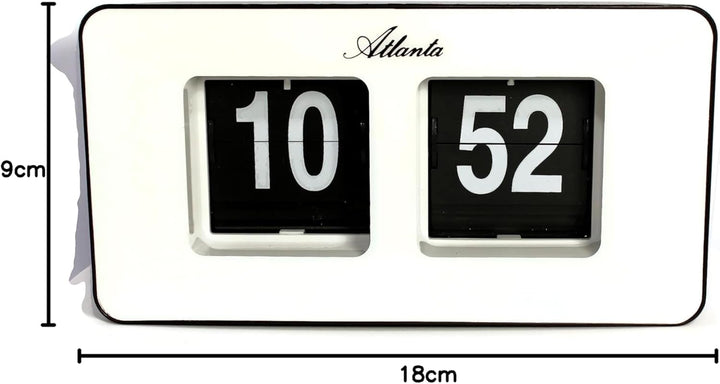 Atlanta Moderne Tischuhr Quarz mit Retro Flip Anzeige - 4464/0 Schwarz/Weiss, Schwarz/Weiß