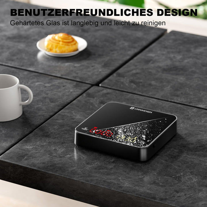 Mini-Kaffeewaage mit Timer, Wiederaufladbare Espresso Waage, 2kg/0,1g Präzisionswaage für Espresso &