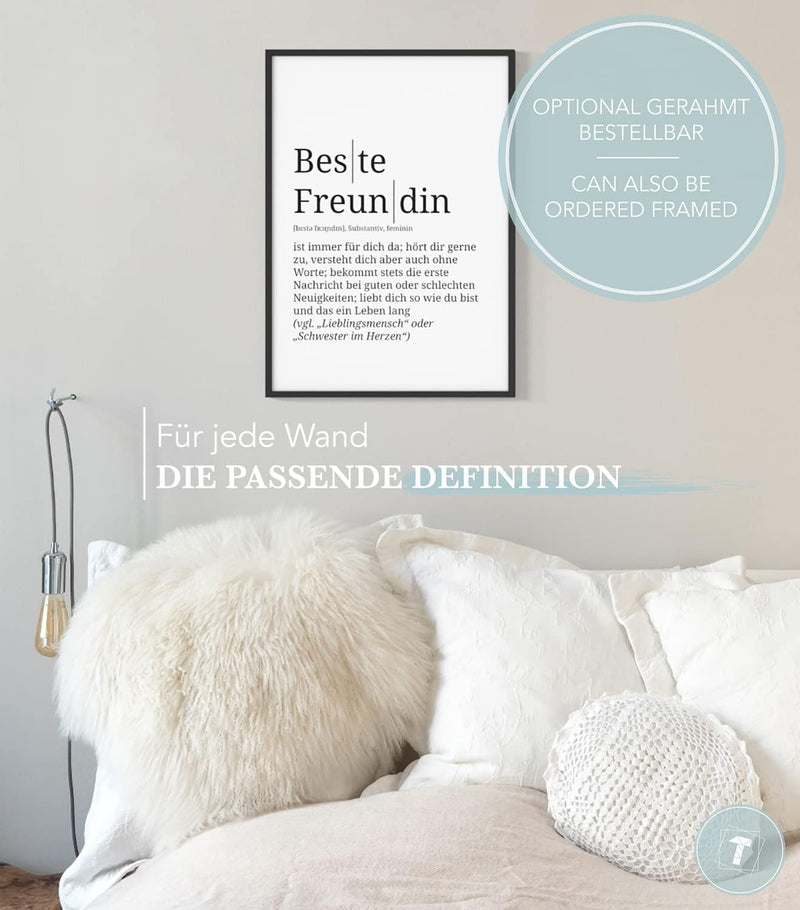 Papierschmiede® Definition: Beste Freundin, DIN A1 (59x84 cm), XXL Poster für Wohnzimmer, Schlafzimm