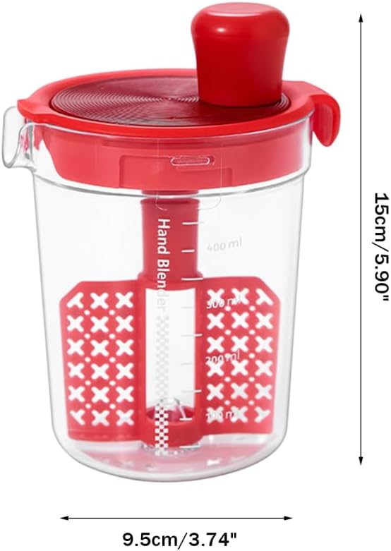 MiOYOOW Salatdressing-Mixer, 500ml Eierfilter-Mixbecher, Manuelle Rührflasche, Manuelle Saucen Shake