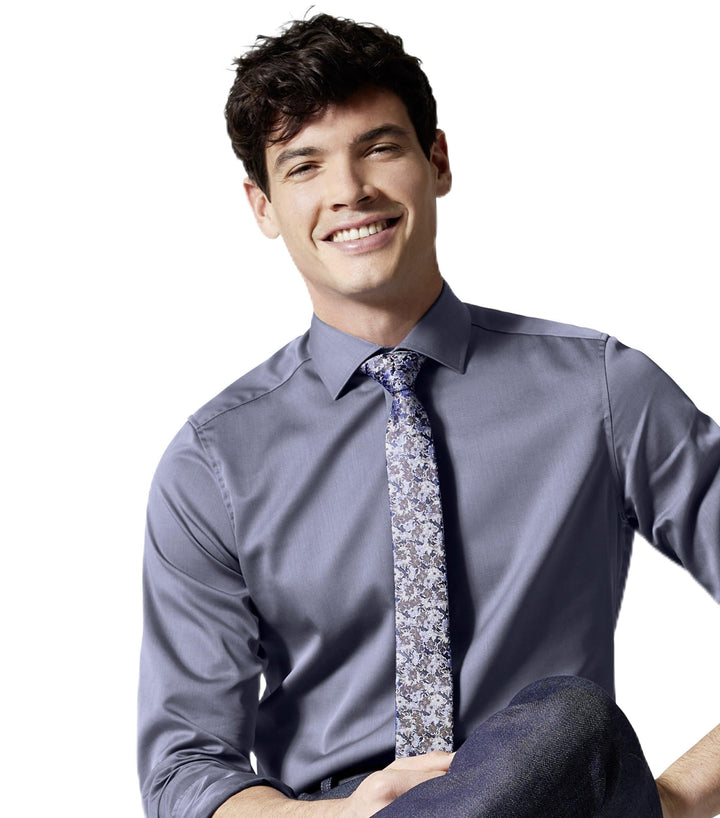 Venti Herren Twill Hemd unifarben extra Langer Arm 72cm Modern Fit 39 Extra Tall Graues Dunkelblau,