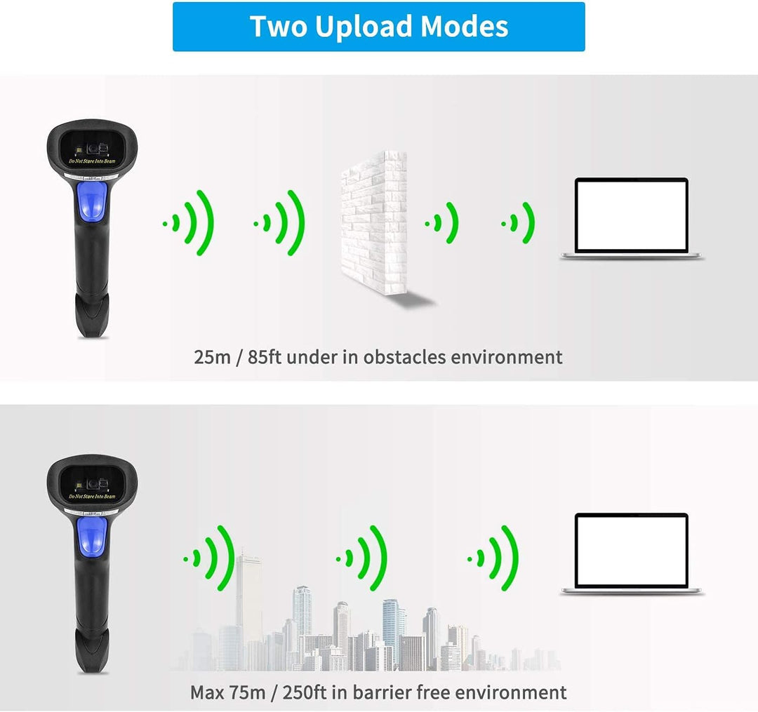 NetumScan Kabelloser 2D-Barcode-Scanner - Tragbarer Barcode-Leser/Scanner QR PDF417 DataMatrix Maxic