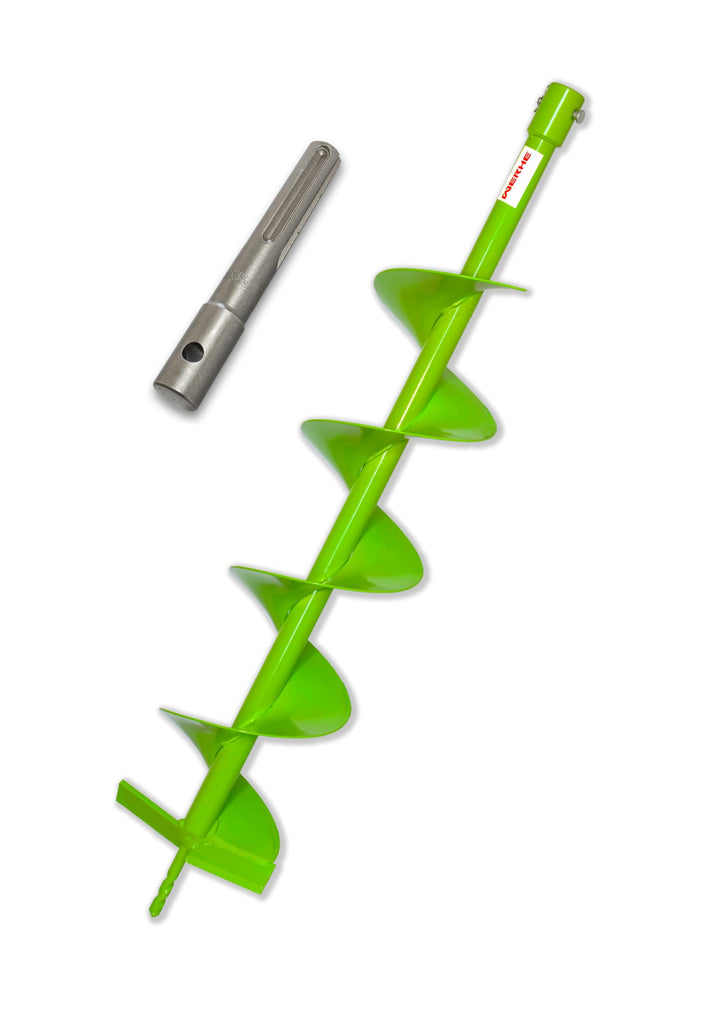 WERHE® Profi Bohrer, Erdbohrer für bohrmaschine 150 mm robust mit SDS Max Adapter - Pfahlbohrer Brun