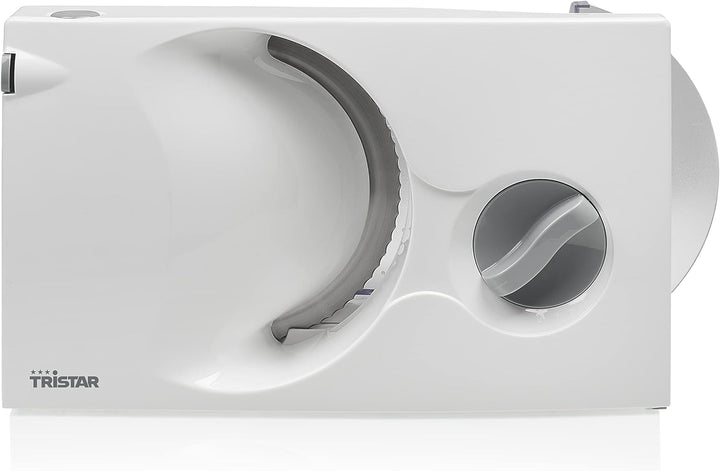 Tristar EM-2098 Allesschneider – 170 mm Edelstahlklinge – 150 W – Einstellbare Scheibenstärke, Silbe