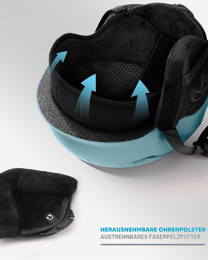 OutdoorMaster Skihelm-Set, Snowboard-Helm mit Brille für Erwachsene - 12 Belüftungsöffnungen - Skihe