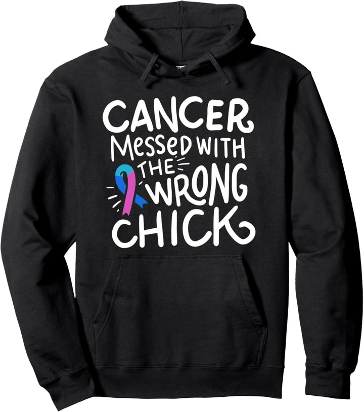 Schilddrüsenkrebs-Überlebende, Chemo-Geschenk, blaues Blaugrünes Band Pullover Hoodie