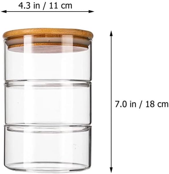 Cabilock Sü?igkeiten Set Vorratsdose Stapelbare Glasdose mit Deckel Vorratsgl? Glasbeh?lter Teedose