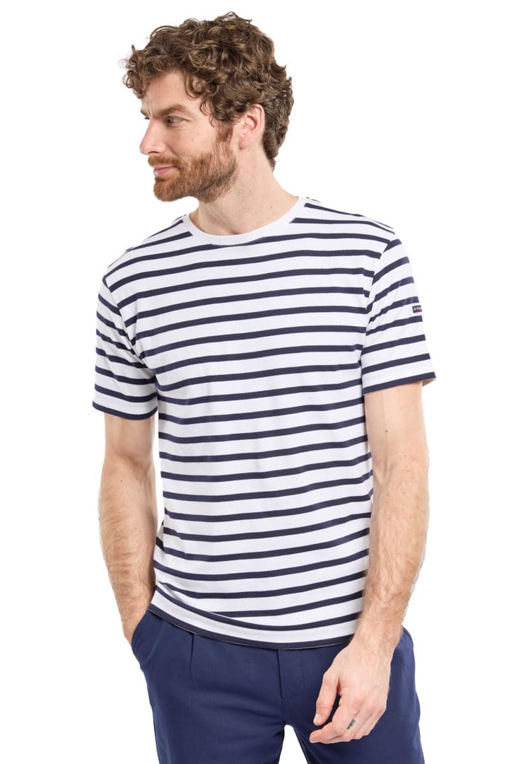 Armor Lux Herren Morgat T-Shirt S Mehrfarbig (Blanc/Navire 400), S Mehrfarbig (Blanc/Navire 400)