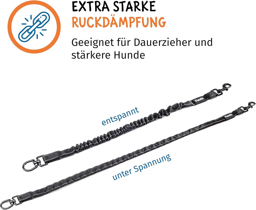 Floxik Ruckdämpfer Hund gross | stark | Elastische, robuste Leinenverlängerung für Jede Hundeleine -