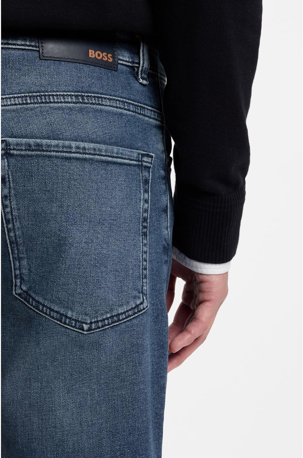 BOSS Herren Re.Maine BC-C Schwarze Maine Regular-Fit Jeans aus bequemem Stretch-Denim 29W / 34L Medi