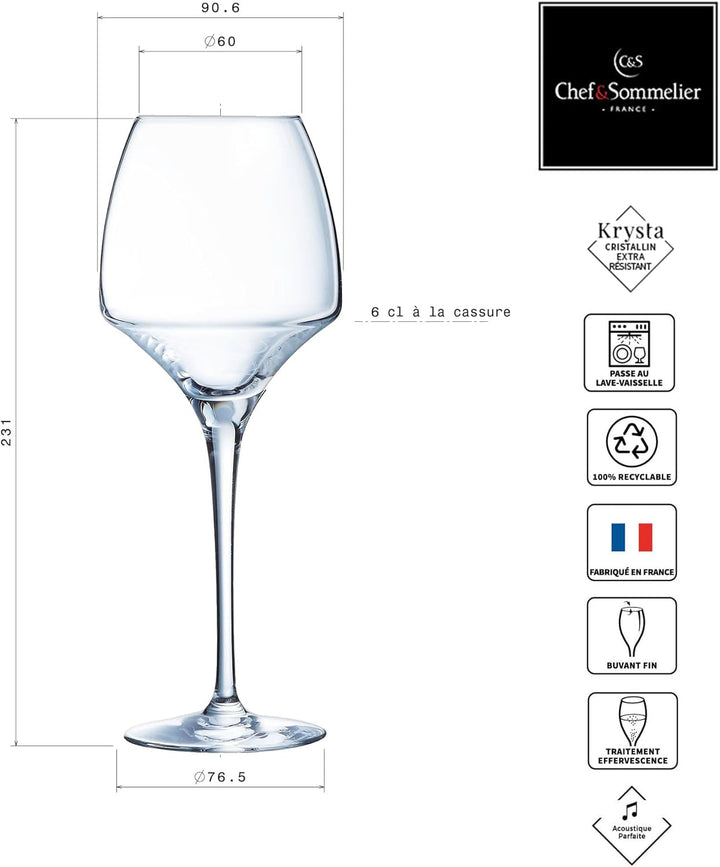 Chef & Sommelier Kollektion Open Up – 6 Weingläser 40 cl aus Kristallin Universal modern und elegant