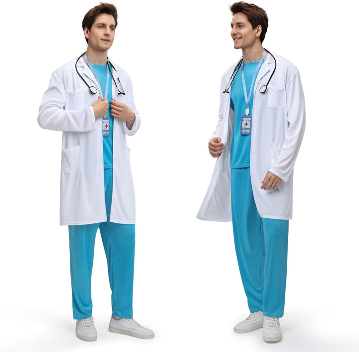 BuzzoXerex Arzt Kostüm Herren, Chirurg Kostüm Herren Karneval Doktor Outfit Erwachsene Set mit Arztk