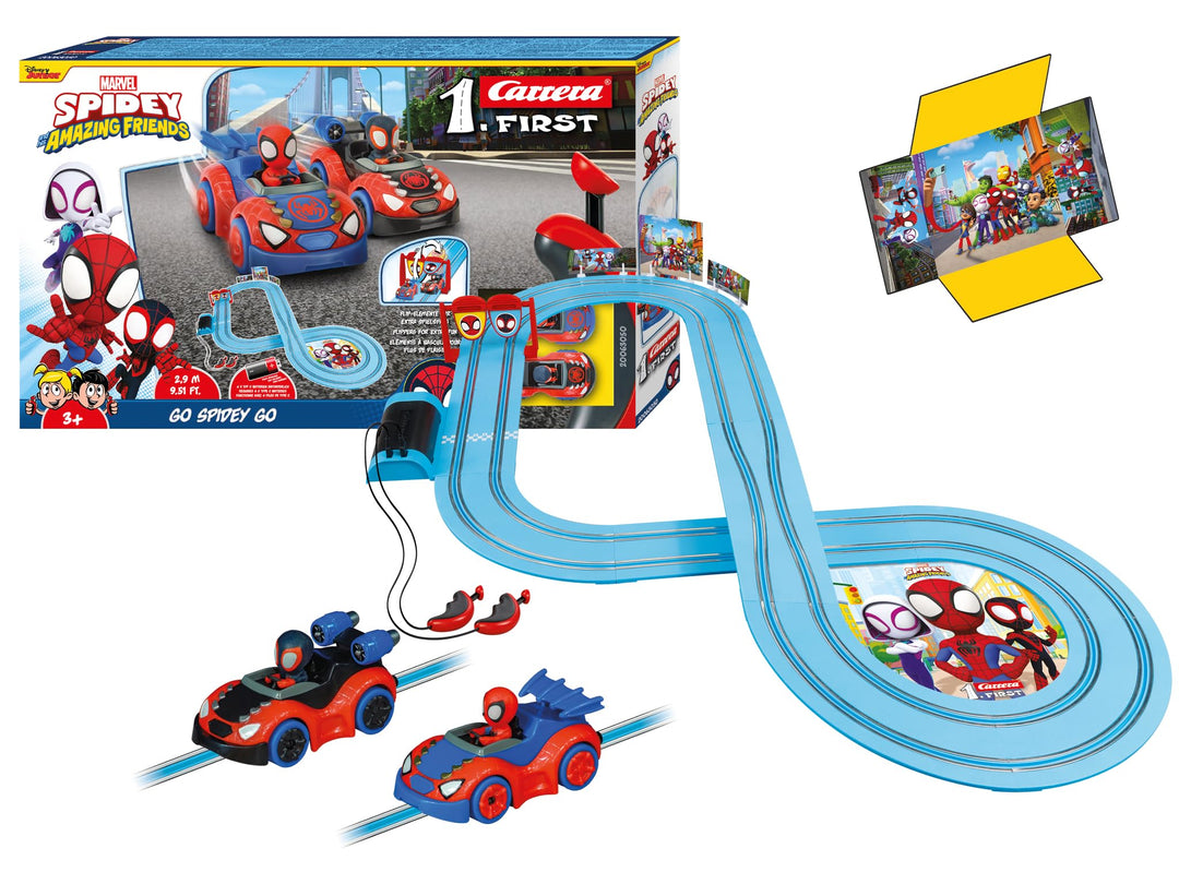 Carrera - 20063050 - Carrera First I Spidey Go Webs Go Rennbahn-Set I Auto für Rennbahn | Rennbahnen