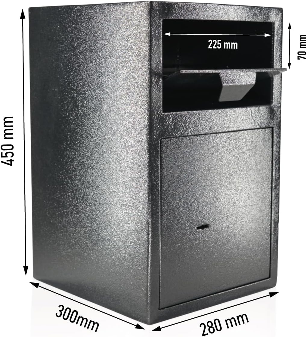 Einwurftresor mit Einwurfklappe | Autohaustresor | Tresor mit 3 x Schlüsseln | Depositsafe