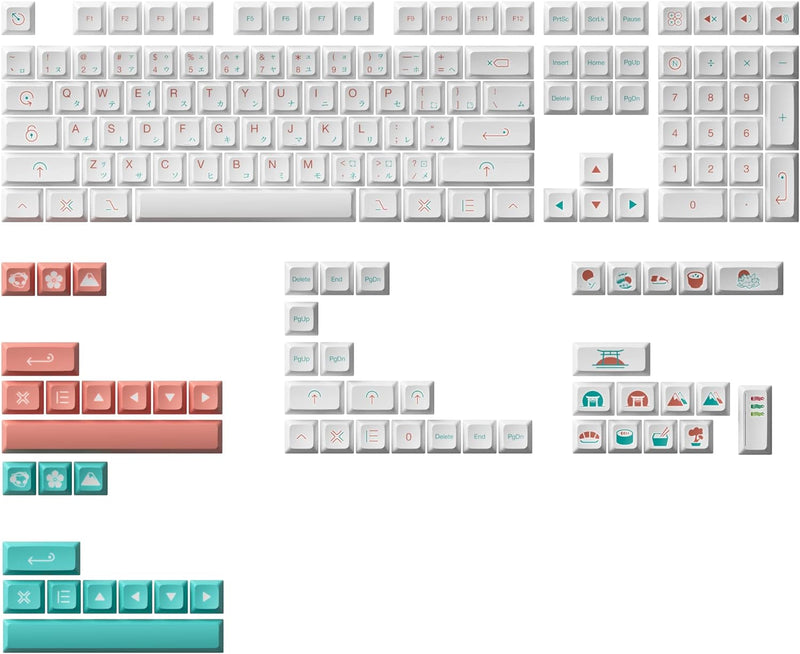 Akko Red Fuji Tastatur Tastenkappen 161 Tasten JDA Profile PBT Dye-Sub Full Keycap Set für Mechanisc