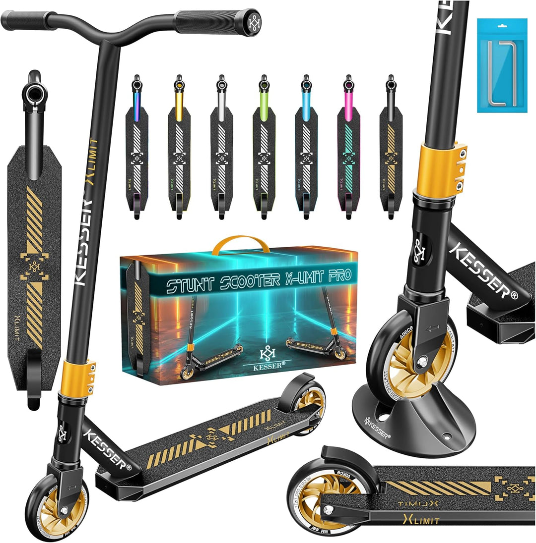 KESSER® Stunt Scooter X-Limit-Pro 360° Lenkung Funscooter Stuntscooter mit Ständer ABEC 9 Kugellager
