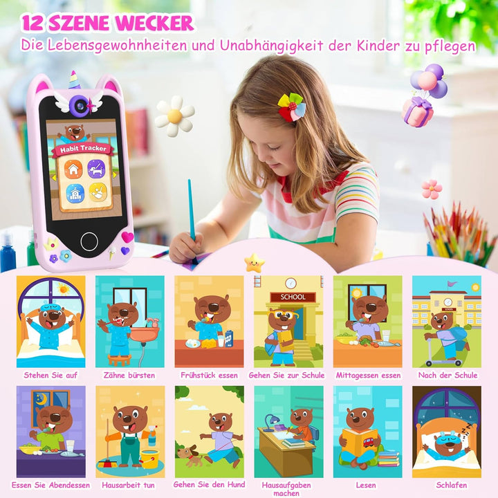 Kinder Handy Smartphone Mädchen Geschenke - Weihnachten Geburtstag Geschenke ab 3 4 5 6 Jahre Mädche