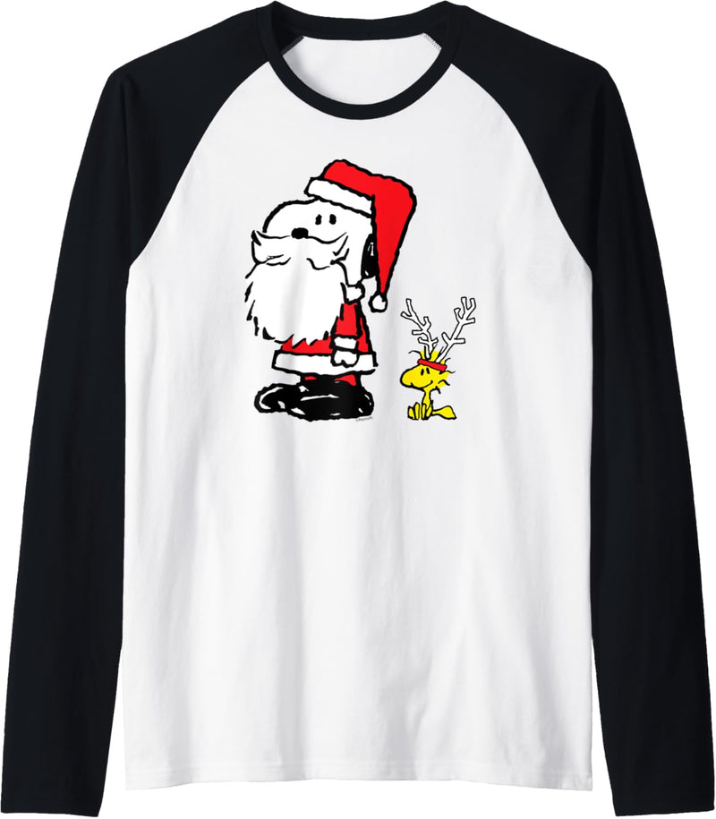 Peanuts Holiday Snoopy und Woodstock Santa Geweih Raglan