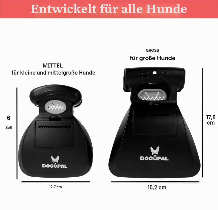 DOGOPAL Hundekotgreifer mit Beutel für Unterwegs - Tragbare Hundekotschaufel mit Erweiterbarem Fach
