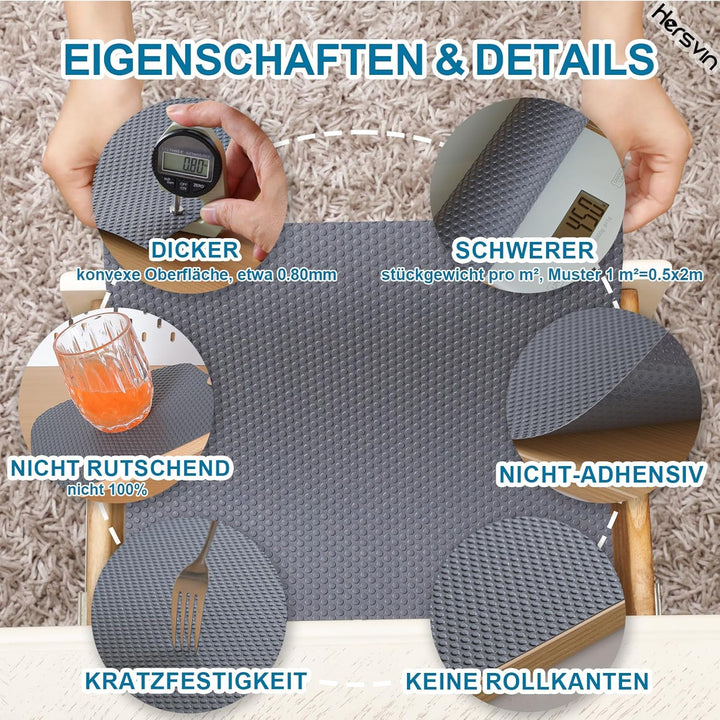 Hersvin Schubladenmatte (Übergrösse) 80cmx500cm Schrankpapier Schubladeneinlage Eva Wasserfest Nicht