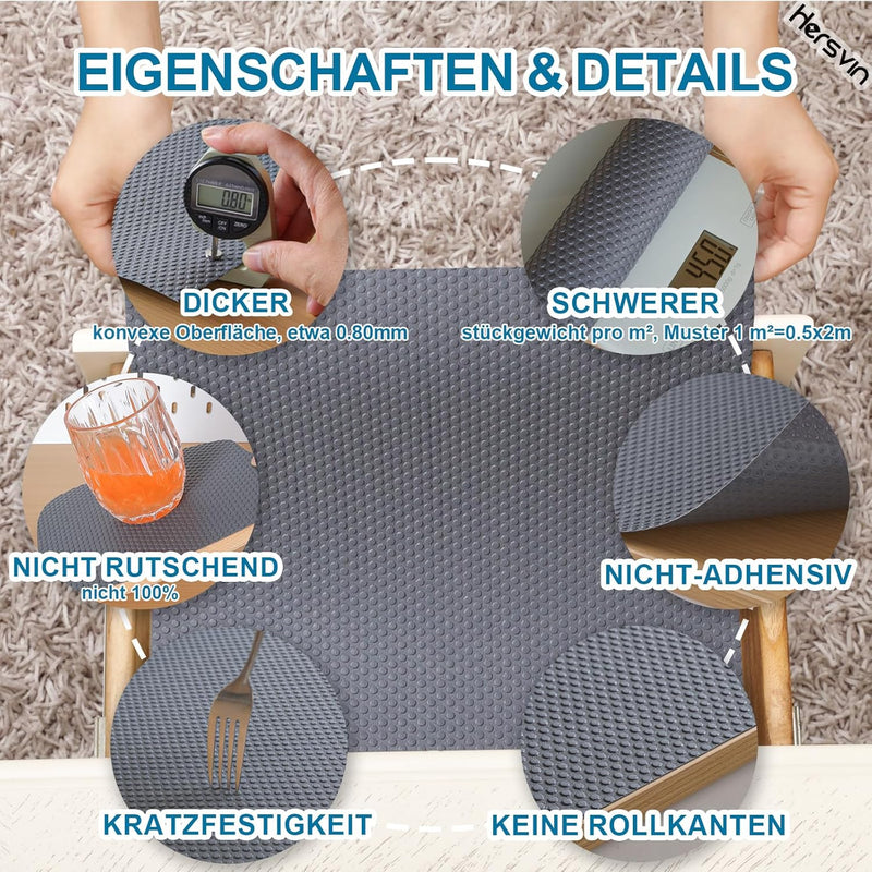 Hersvin Schubladenmatte (Übergrösse) 70cmx500cm Schrankpapier Schubladeneinlage Eva Wasserfest Nicht