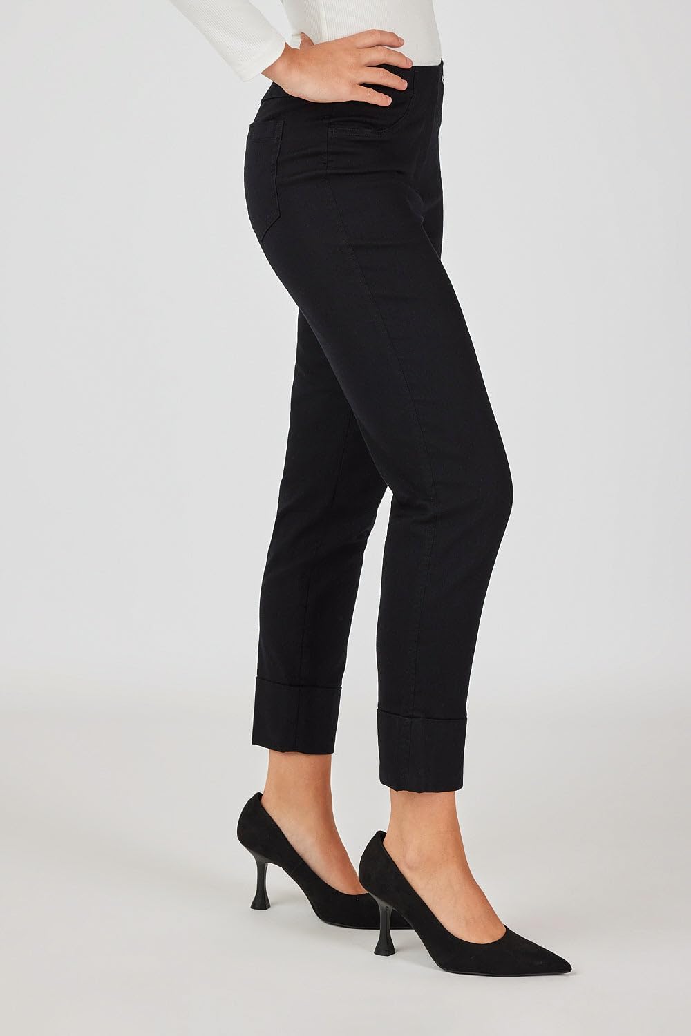 Robell Style BELLA09-7/8 Stoffhose Damen high Waist - Damenhose Power Stretch - Bengaline Stoff Hose