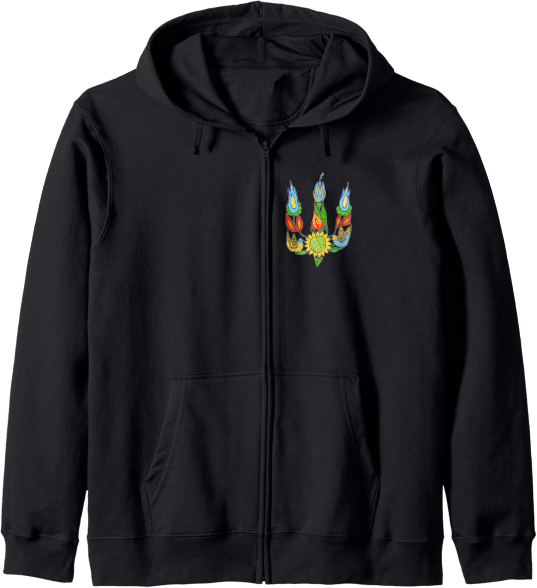 Ukrainischer Dreizack Floral Folk Muster UA Art Kapuzenjacke