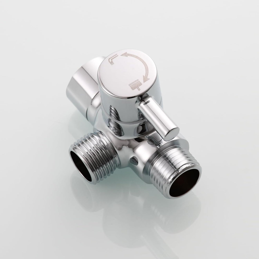Tecmolog Dusche Adapter G1/2 Messing Umstellventil für Handbrause und Festen Sprühkopf, Chrom, Chrom