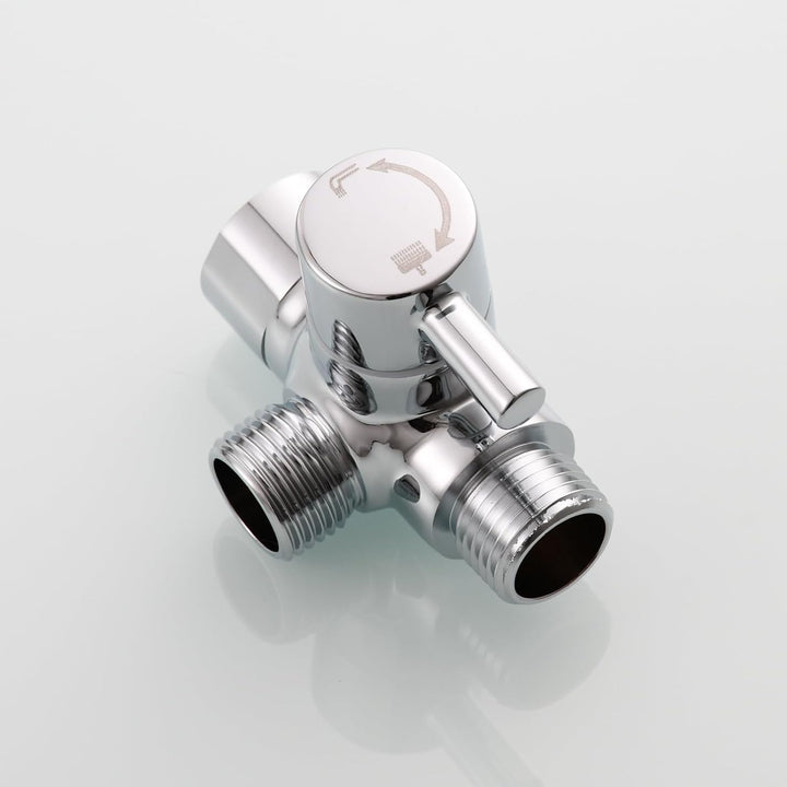 Tecmolog Dusche Adapter G1/2 Messing Umstellventil für Handbrause und Festen Sprühkopf, Chrom, Chrom