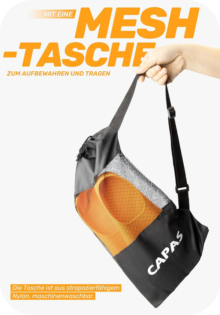 CAPAS Kurze Trainingsflossen für Schwimmen | Komfortable Silikon Schwimmflossen | Kurzflossen | Tauc