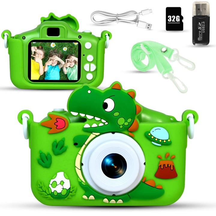 Kinderkamera, Digitalkamera Kinder 1080P 2,0"-Bildschirm Kinder Kamera mit 32GB Karte, Selfie Digita