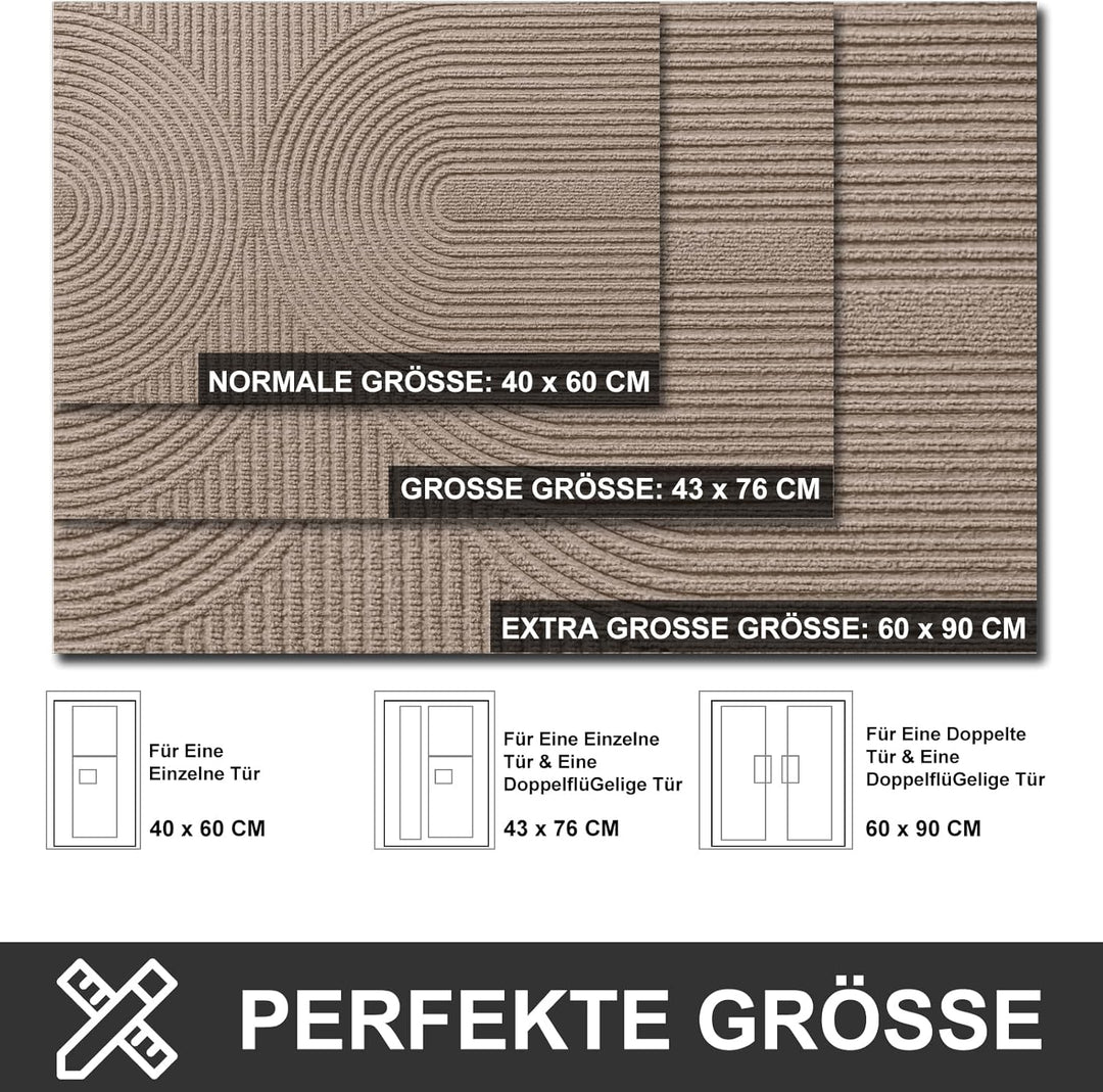 Fussmatte 43x76 cm Innen und Aussen - rutschfeste Schmutzfangmatte - Waschbar Fussmatte, Wasserdicht