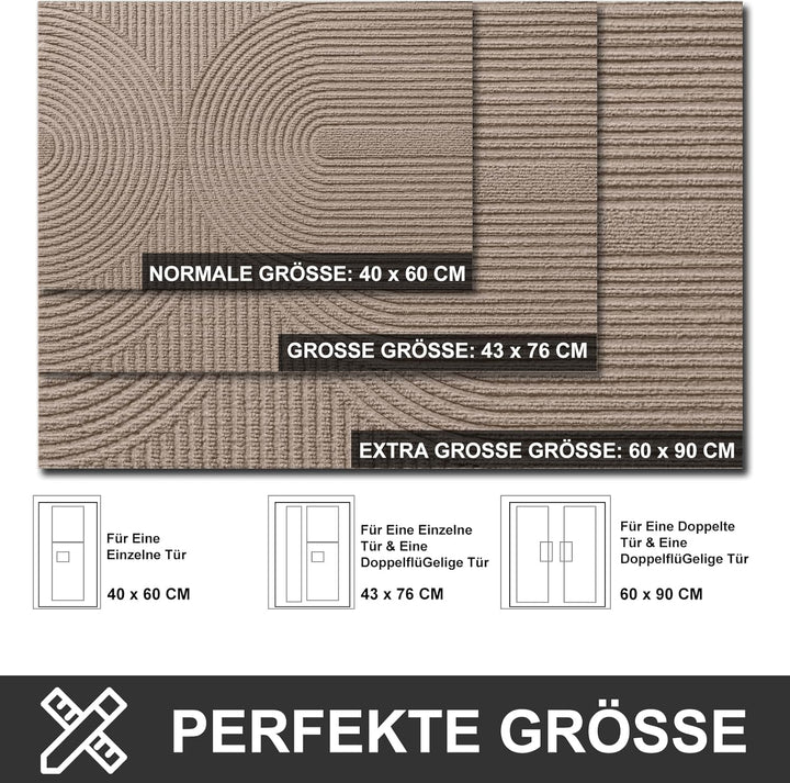 Fussmatte 43x76 cm Innen und Aussen - rutschfeste Schmutzfangmatte - Waschbar Fussmatte, Wasserdicht