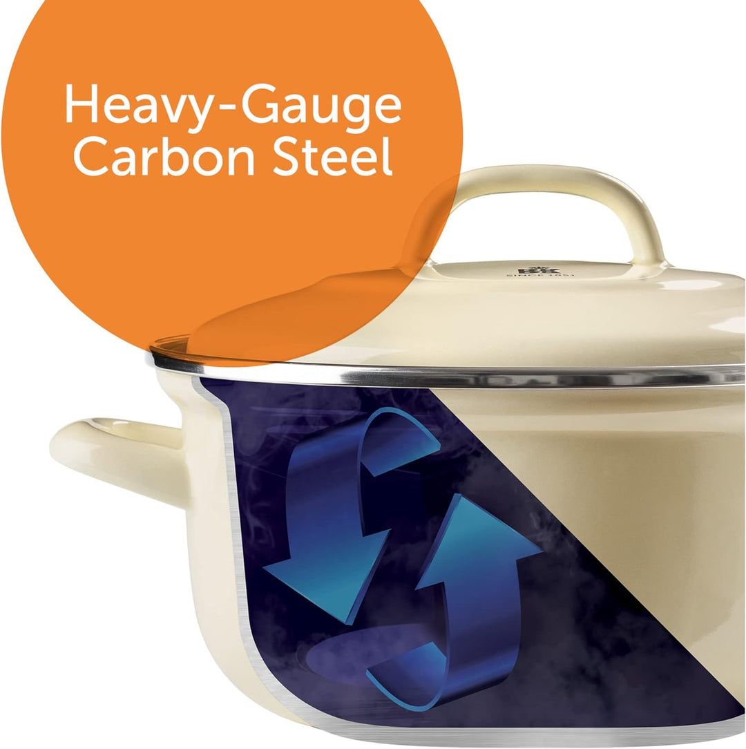 BK Indigo Holländisches Erbe Runde Deutsche Emaillierte Kasserolle mit Deckel mit PFAS-Freier Kerami