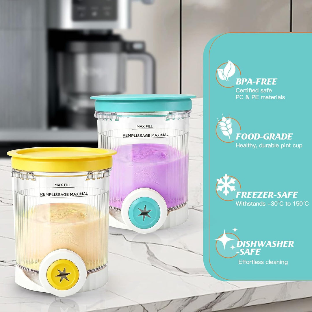 Ninja Creami Behälter für Ninja Creami Swirl, 4 Stück 408ML Behälter mit Farbigen Dichtdeckeln für N