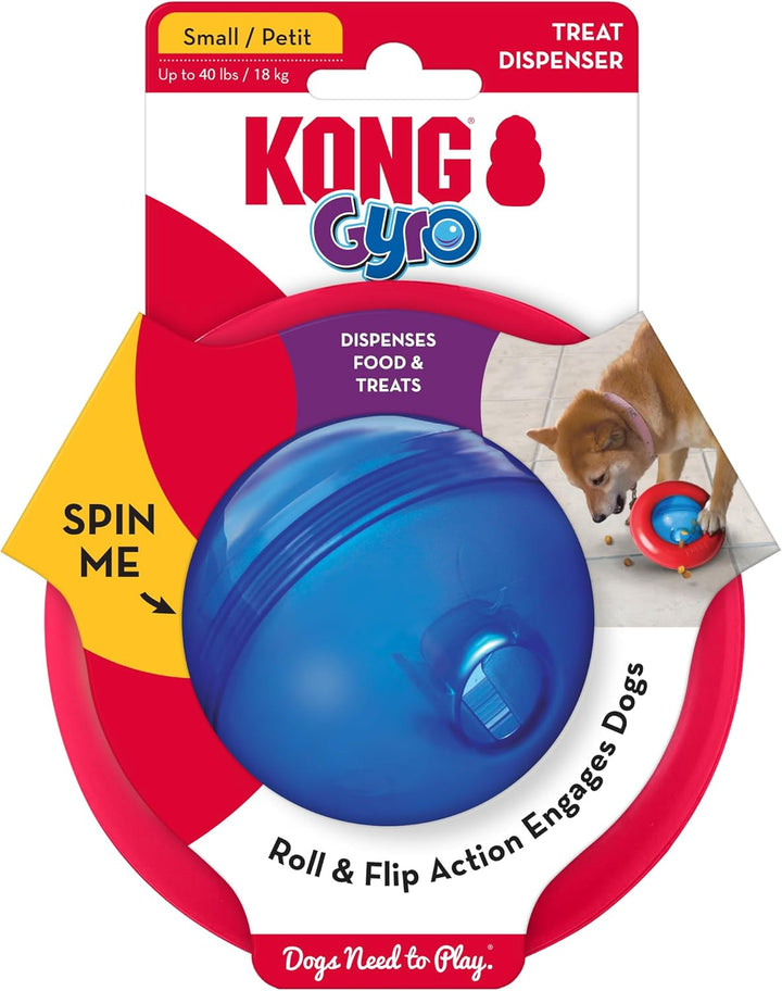 KONG Gyro - Interaktives Hundespielzeug mit Leckerlispender - Slow Feeder für Gesundes Fressen - Für