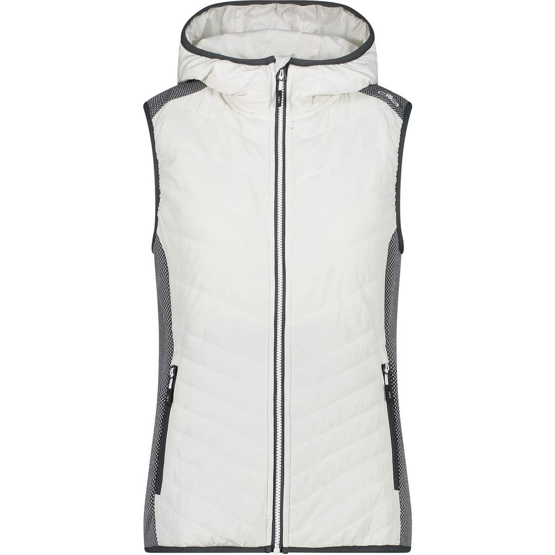 CMP Damen Hybrid Hoodie Weste Fleece-Weste 40 b.co gesso, 40 b.co gesso