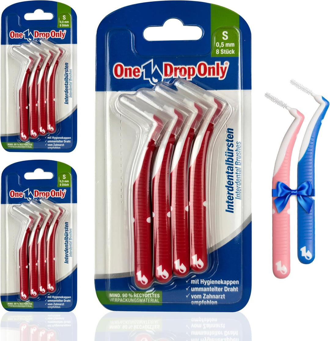 One Drop Only - 3 x 8er Blister Interdentalbürsten 0,5mm (S) + 2 Zahnzwischenraumbürsten GRATIS zum
